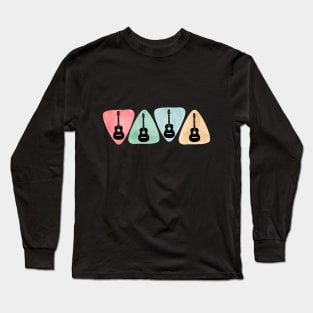 Guitar Pick Watercolor Design Long Sleeve T-Shirt